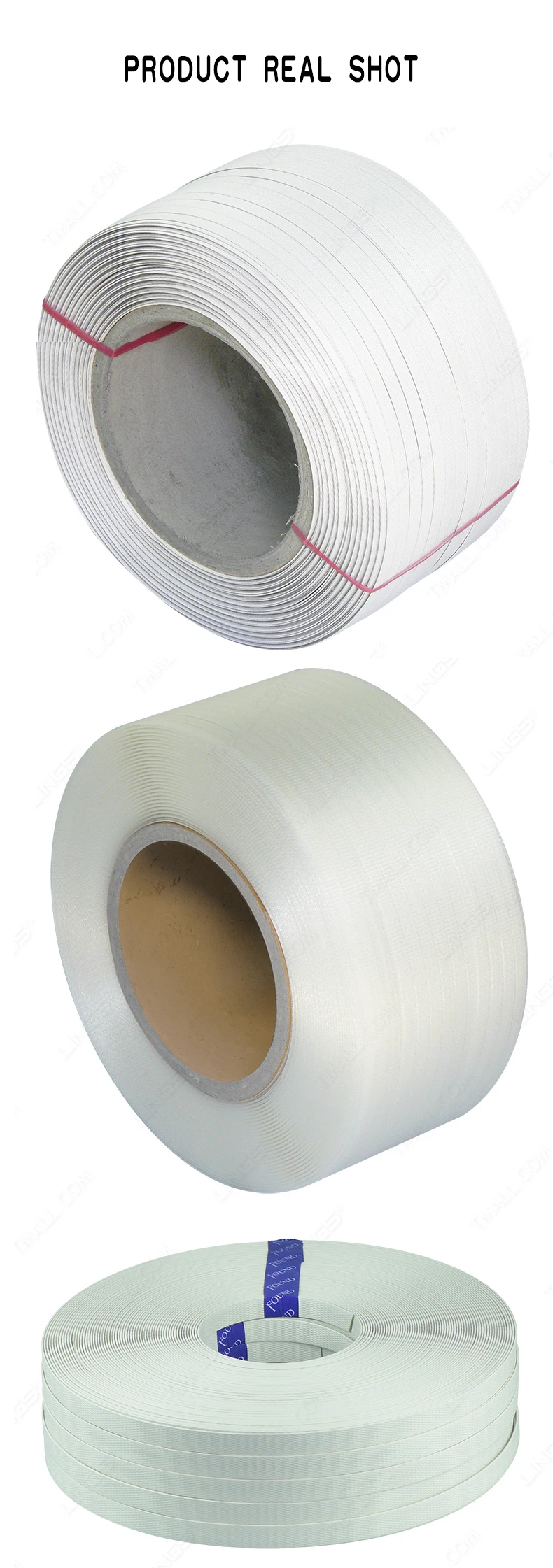 2 PP,Plastic steel,Packing belt,Strapping,fixed,Braid belt,rope,Packing strip,Packaging Tape,wood,Building materials,Cotton spinning,manual,Transparent,Pure white (3)