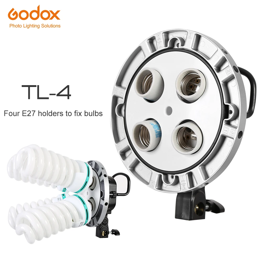 Godox TL-4 фотостудия 4в1 E27 розетка триколор лампа Speedring головная мульти-держатель