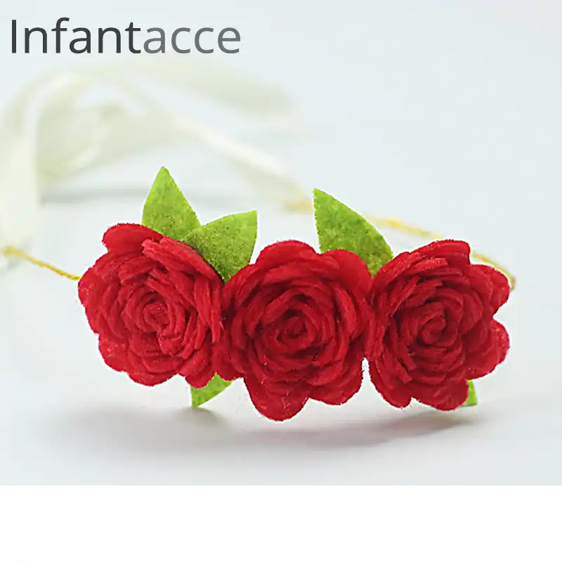 red flower headband baby
