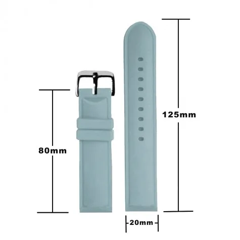 20mm Powder Blue Silicone Jelly Rubber Men Ladies Watch Band Straps WB1087P20JB