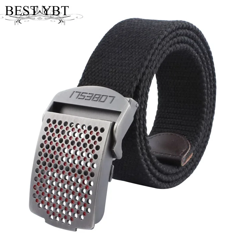 

Best YBT Hot Unisex tactical belt Top quality Alloy Automatci buckle casual canvas belt Outdoor For men Automatic buckle Belt