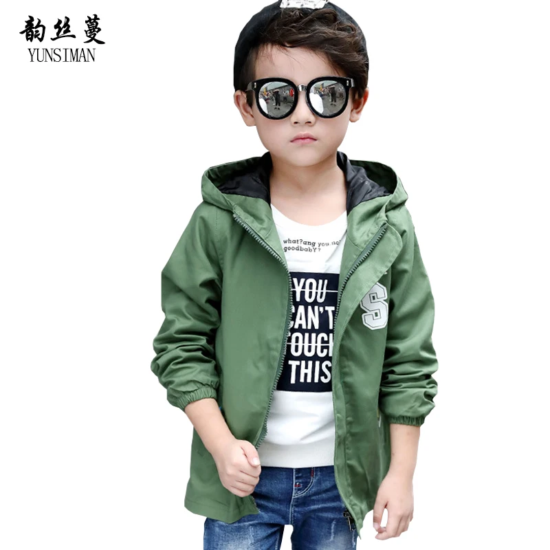 

2018 New Children Boy Spring Jacket Coat 4 6 8 10 12 to 14 Years Kids Green Letters Zipper Jacket Boys Teens Clothes Tops 5Q16