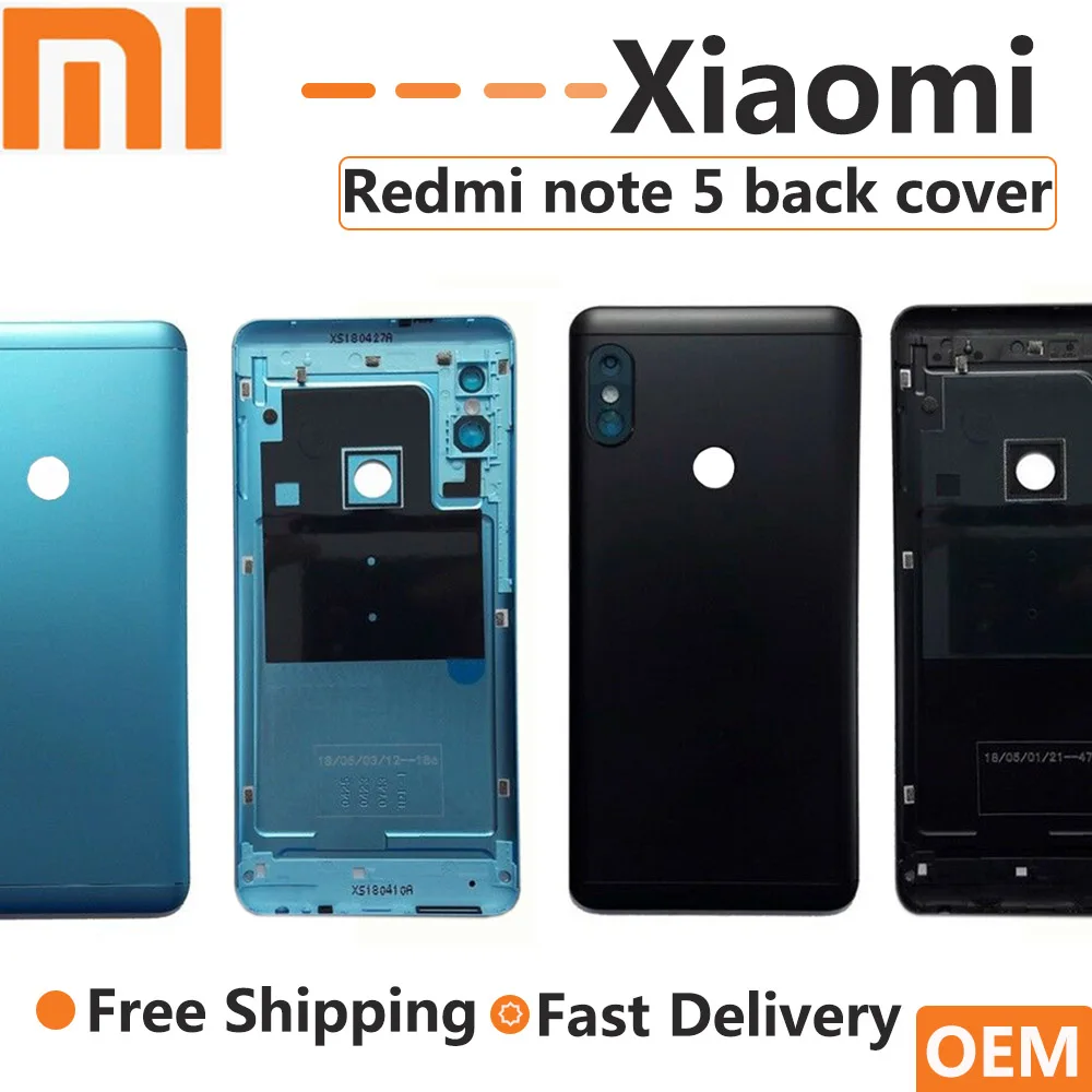 

OEM for Xiaomi Redmi Note 5 Battery Cover Rear Door Back Housing Redmi note 5 Pro + camera lens & side keys buttons Replacement