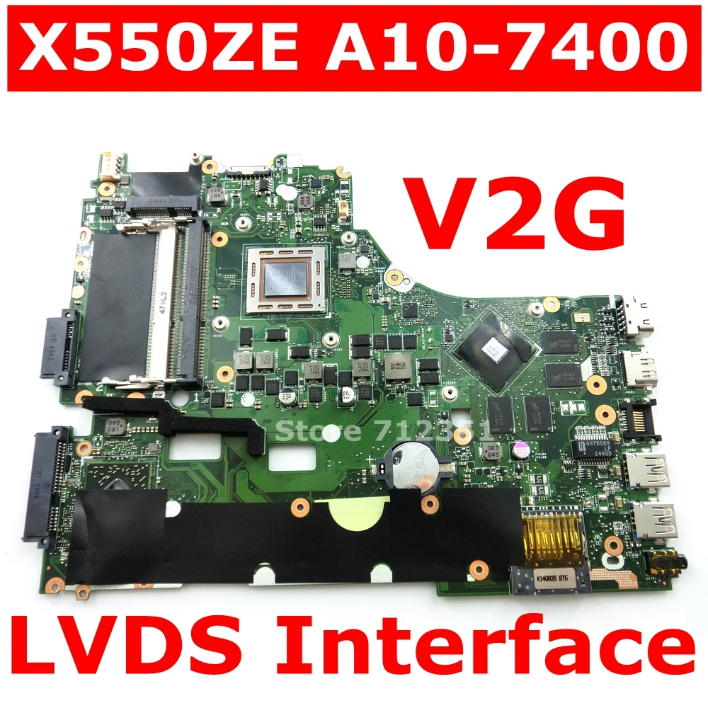 

X550ZE A10-7400 CPU V2G Mainboard For ASUS X550ZA X550Z VM590Z K550Z X555Z Laptop motherboard USB3.0 90NB06Y0-R00050 100% Tested