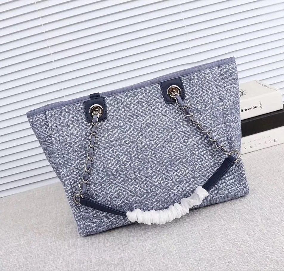 

Top Quality Women Bag Luxury Handbag Canvas Tote Shopping Bags with Chain Famous Brand Shoulder Bag