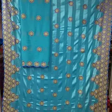 Африканская нигерийская кружевная ткань высокое качество натуральный шелк ткань с лента с камнями шелковая органза ткани для платья 7 ярдов