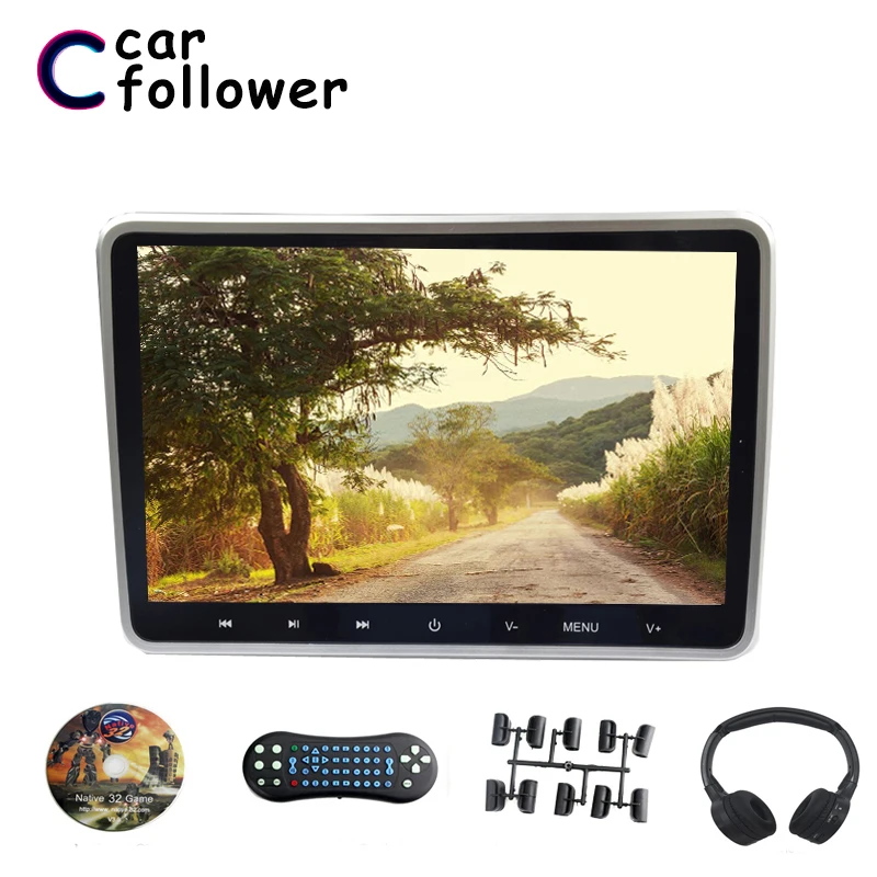 10,1 дюймов 1024*600 Автомобильный подголовник монитор dvd-плеер USB/SD/HDMI/IR/FM TFT lcd Сенсорная Кнопка 32 бит игровой пульт дистанционного управления