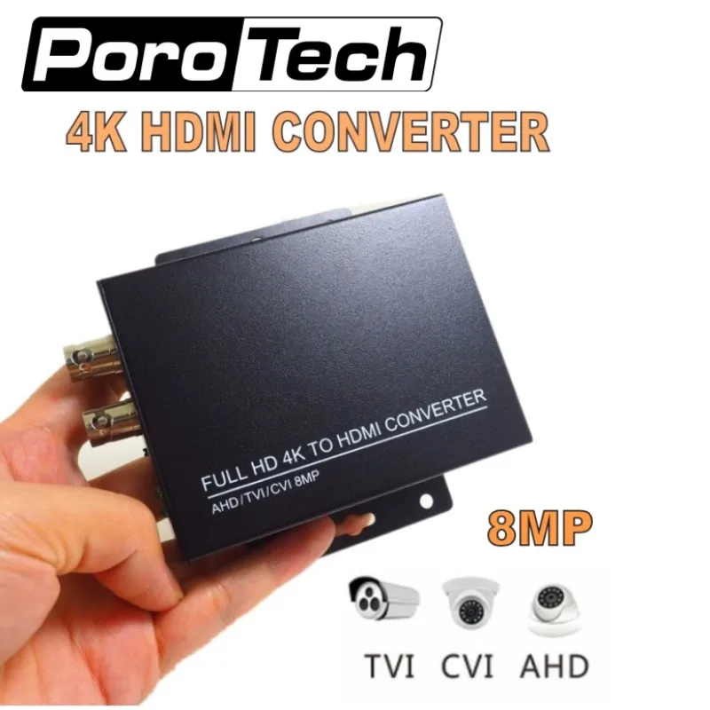 Автоматическое определение 4 K 8MP CVI/TVI/AHD+ CVBS к HDMI конвертер подключение HD монитор HDC ADH FULL HD коаксиальный выход и HDMI вход