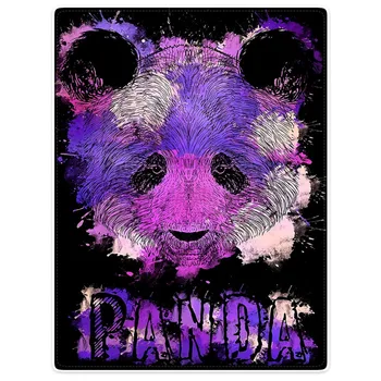 

HommomH 60"X80" Blanket Throw Comfort Warm Soft Plush Throw For Sofa Purple Panda Splash Bear Colorful