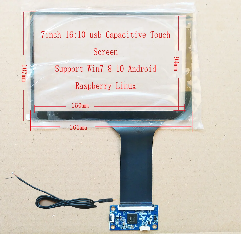 10.1inch USB capacitive touch screen win7 win8 win10 anroid linux Raspberry Pi