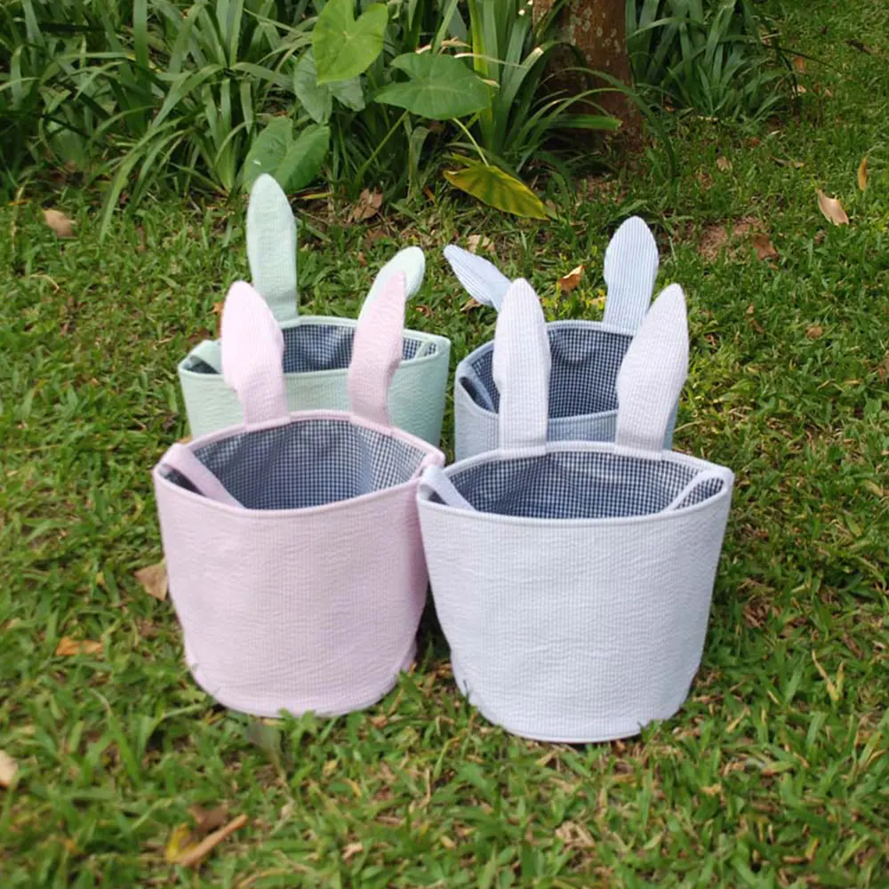 Personalize Blanks Easter Rabbit Bucket Basket Party DIY Decorations Bunny Ears Totes Handbags