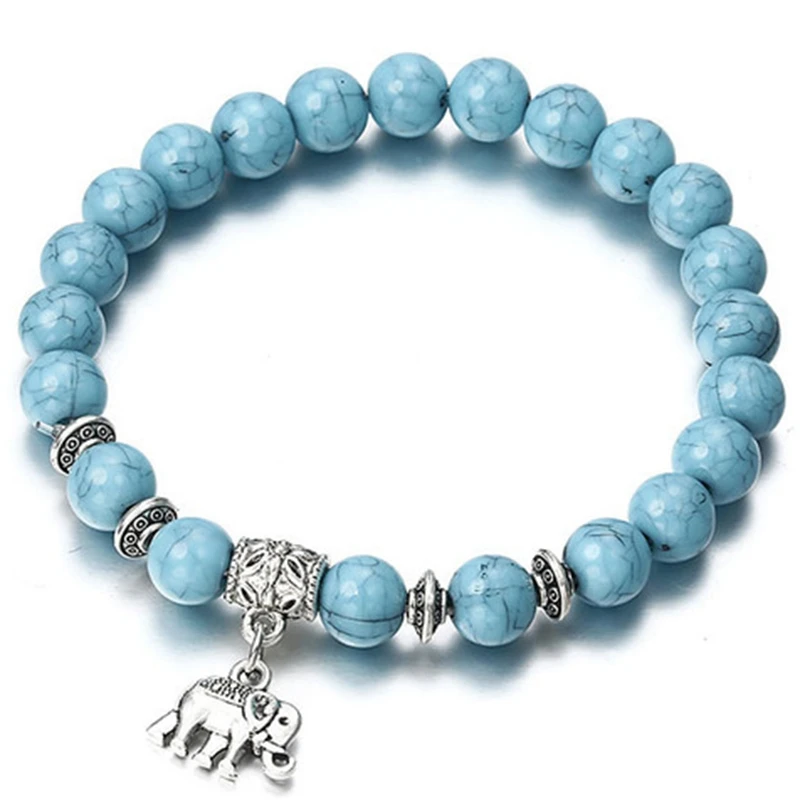 

Classic alloy Blue Bead Bracelet Fashion Ball Elastic Handwear
