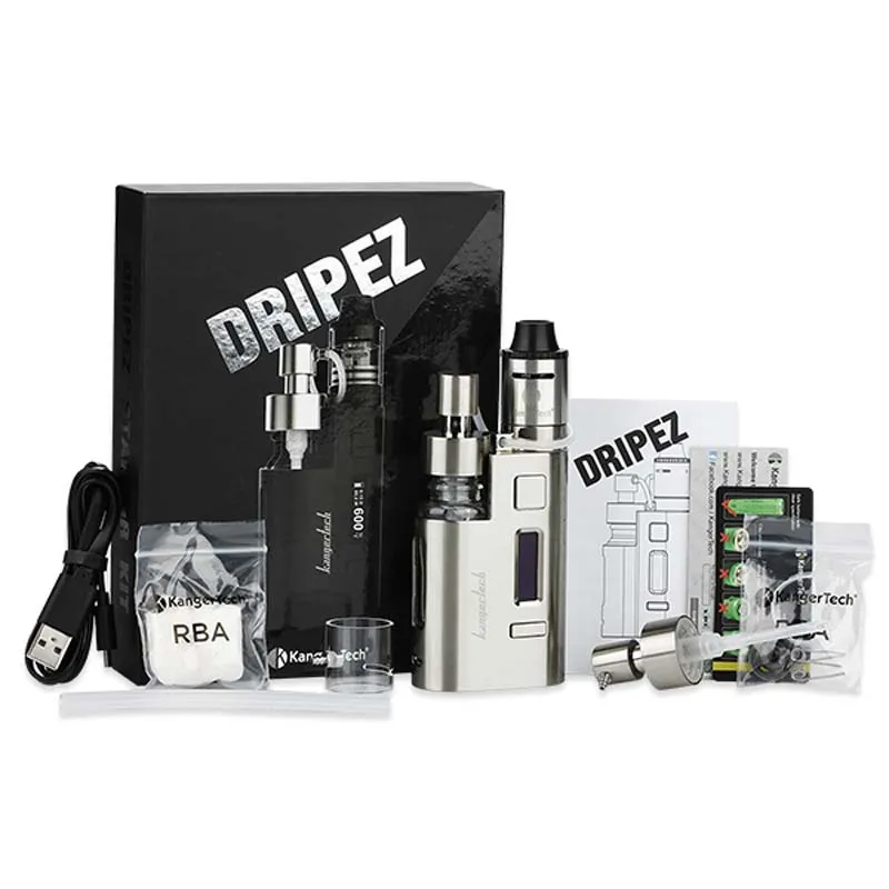 Оригинальный Kangertech DripEZ Starter Kit 80 Вт бокс мод Vape с насосом и Push RBA 0.3Ohm капельная