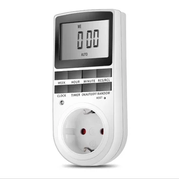 

240V 10A Timer Switch Socket Electronic Digital EU Plug-in Programmable 7 Day 12/24 Hour Timer Switch Socket