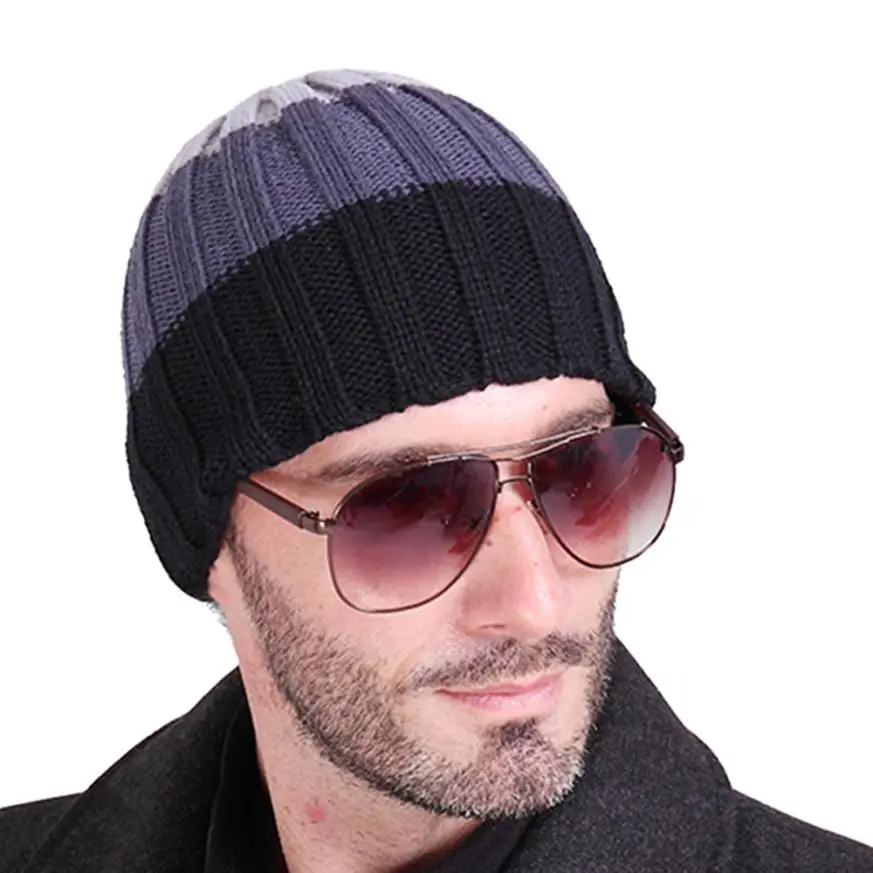 Buy 9Colors 2016 Men's Beanies Knit Wool Hat Caps Skullies Winter Hats For Men