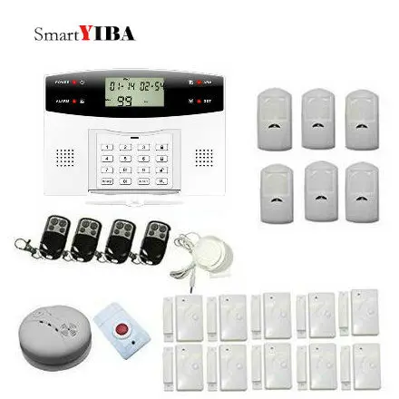 Smartyiba Беспроводной GSM сигнализация Системы с 433 мГц Сенсор голос Охранной Сигнализации Наборы дым/пожарной сигнализации для дома