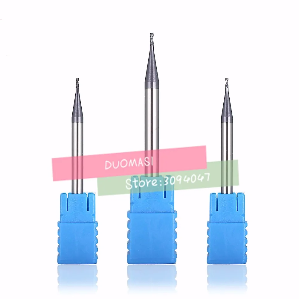 1pcs 0.6mm Micro Grain Carbide Diameter 2 Flute Square End Mills HRC60