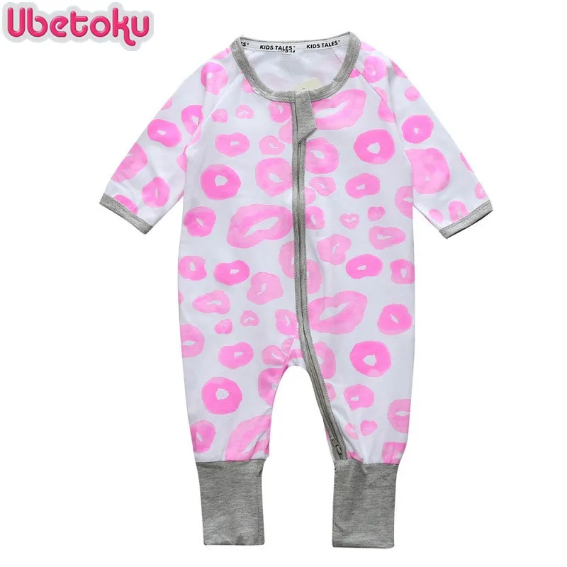 Ubetoku Newborn Baby cotton Clothes Infant Rompers Long Sleeve twins lips Print One Pieces boy girls