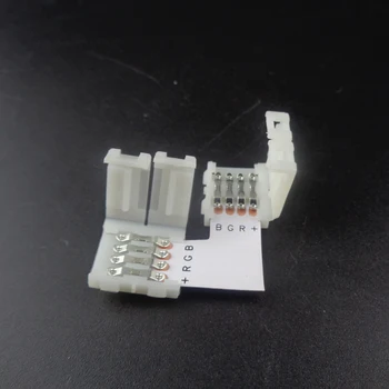 

20pcs/lot 10mm 4pin connector wireless for 5050 RGB Color Strip LED Connector, NO welding Connector For Strip Jointing