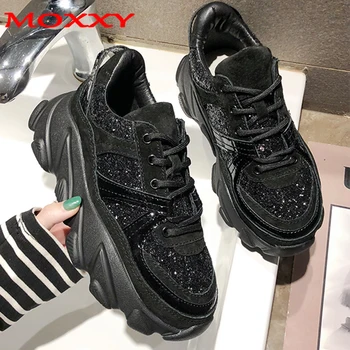 

Womens Sneakers 2019 Trainers Platform Wedges Chunky Sneakers Black Sneakers Women Casual Shoes Woman Baskets chaussures femme