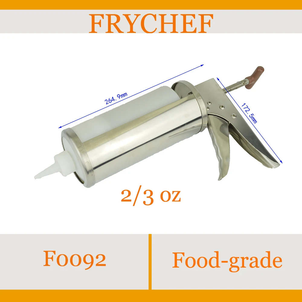 Frychef Food grade Stainless Steel 304 Sauce Gun Dispenser 2/3 oz on