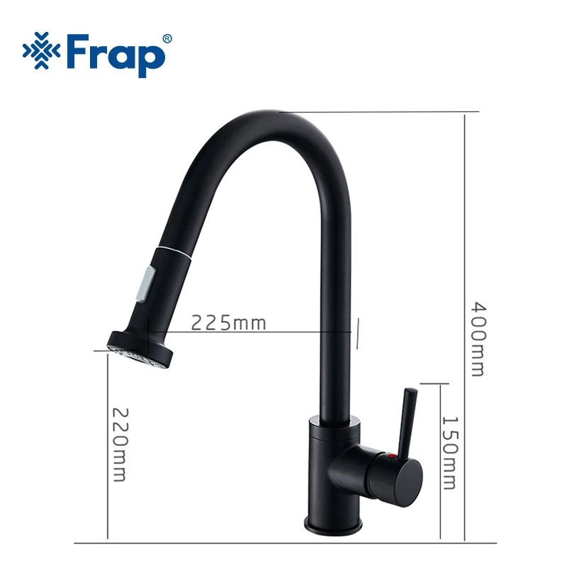 Frap Black Brushed Nickel Kitchen Faucet Single Handle 360 Degree Rotation Spout Pull Out Taps Two Ways To Outflow Taps Y40072 Frap Black Brushed Nickel Kitchen Faucet Single Handle 360 Degree Rotation Spout Pull Out Taps Two Ways To Outflow Taps Y40072