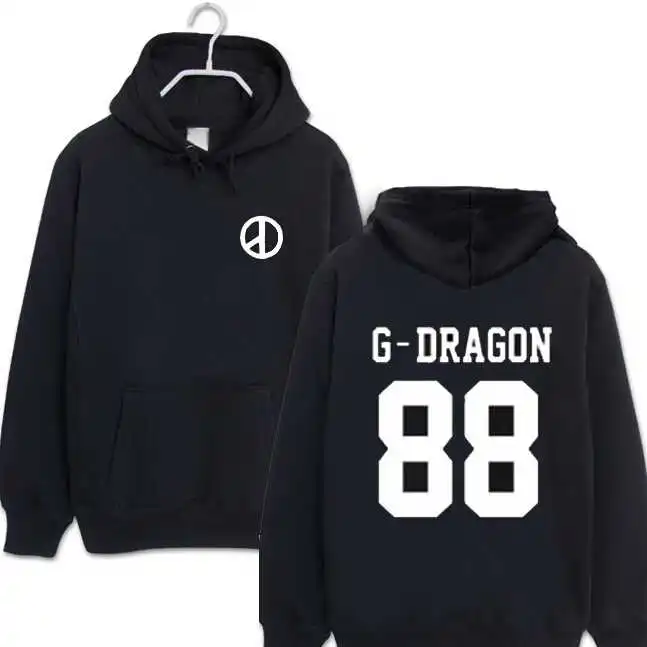 2015 осенний Топ bigbang gd taeyang толстовки с капюшоном kpop именем члена принтом черный