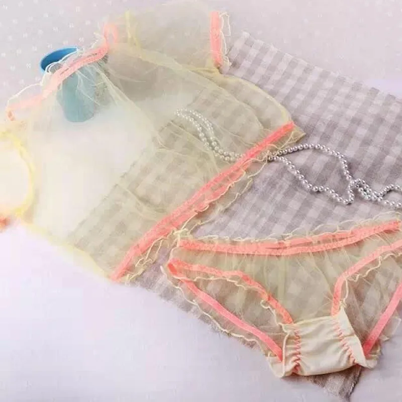 Very Sexy See Through Lingerie Set Gauze Nightie Sexy Nightgown Light
