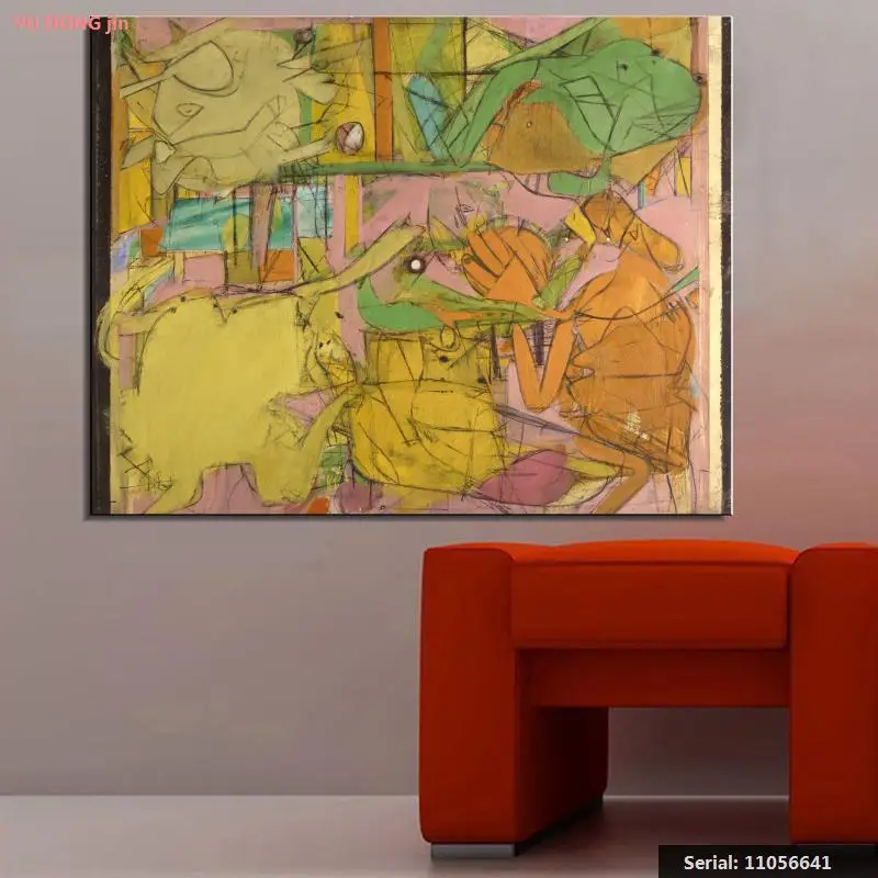 Классическая масляная живопись William de Kooning рисование искусство спрей холст без