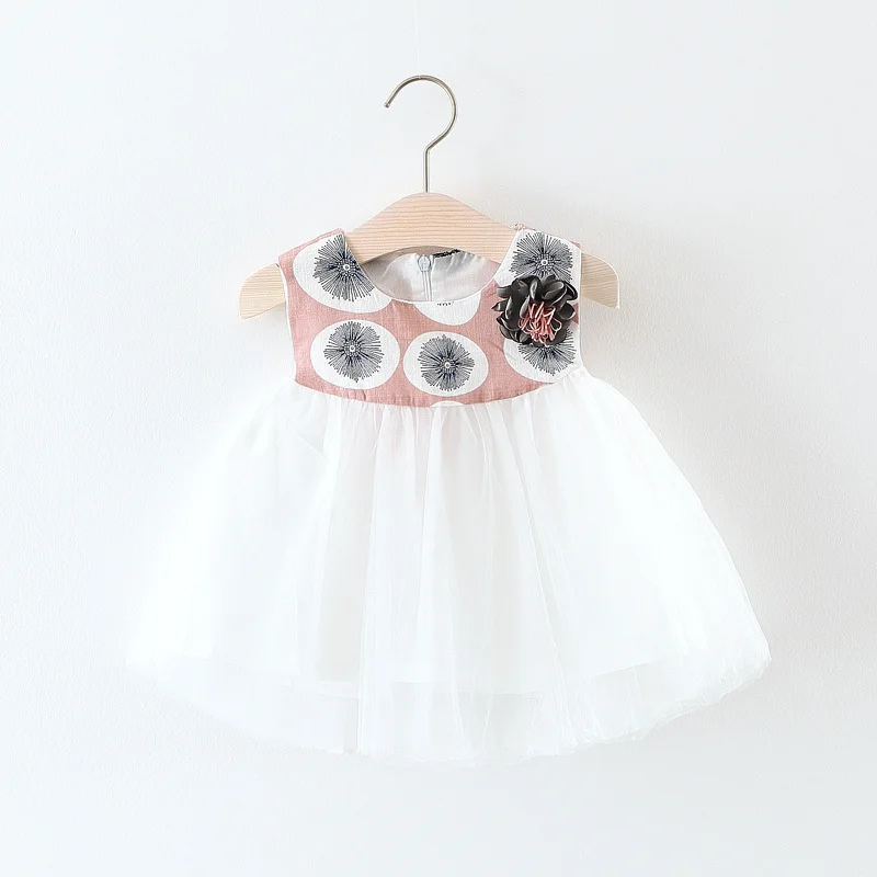 Новая Одежда для маленьких девочек платье Повседневное Цветочные патч корейские летние прекрасный хлопок милые довольно Костюмы Для