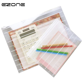 

EZONE 1PC Transparent Matte File Bag Simple File Bag Zipper Design School Office Supplies Stationery Students Gifts S/L Size New