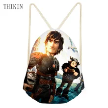 THIKIN, новинка, спортивная сумка с рисунком дракона, школьный рюкзак для детей, для мальчиков, с завязками, сумки для плавания