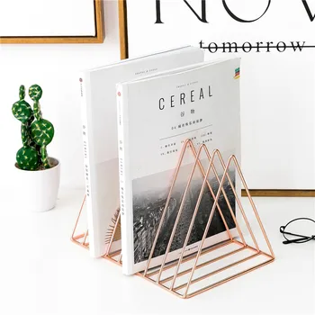 

Creative Desk holder Metal stand for book bookends heart Triangle star shape bookshelf desktop home office organizer supplies