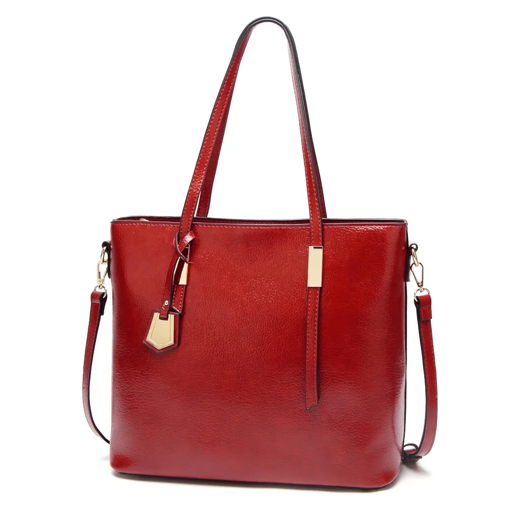 

Women Shoulder Bag Fashion Women Handbags Oil Wax Leather Large Capacity Tote Bag Casual Leather women Messenger bag 2019 C872