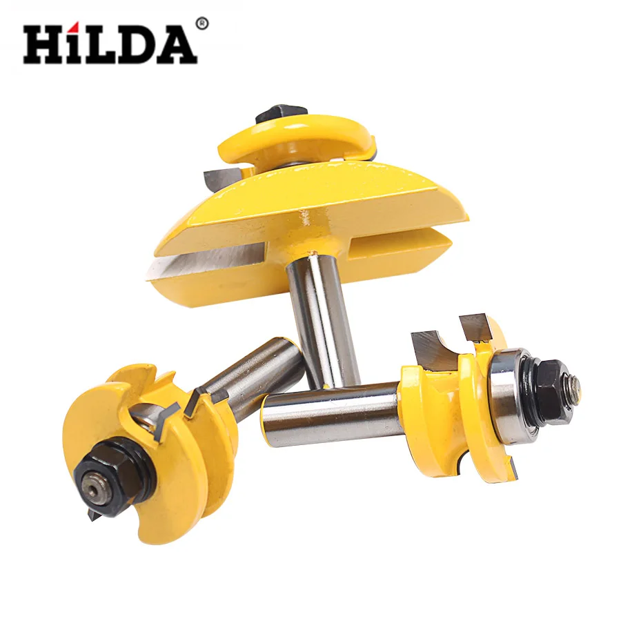 

HILDA 3pcs 1/2'' Shank Wood Milling Cutter Round Rail Stile Ogee Blade Router Bits Set Power Tools Door knife Wood Cut