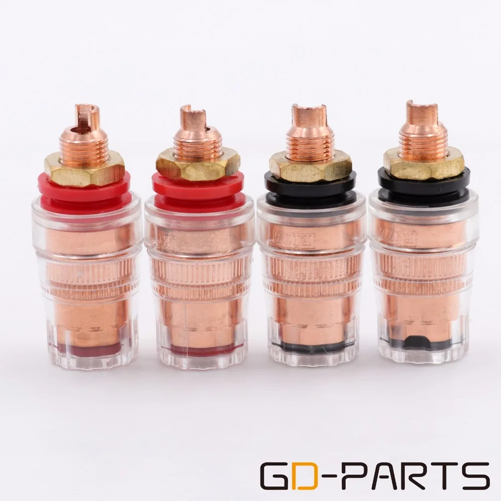

EIZZ Copper Plated Brass Speaker Binding Post Banana Jack Connector for Amplifier Turntable Record CD Player Short Thread Bulk