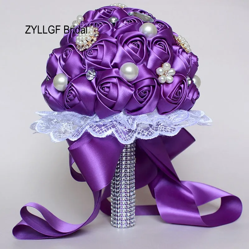 

ZYLLGF Bridal New Coming Unique Bridal Bouquet Wedding Flowers Bouquet Ramos De Novia Artificial Rhinestone Wedding Bouquet WF5
