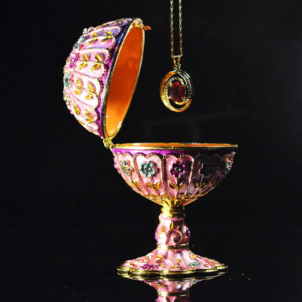 QIFU металл ремесло розовый Фаберже стиль яйцо для свадебного украшения