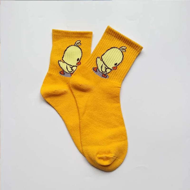 Носки для мужчин и женщин с забавными персонажами из мультфильмов; модные хлопковые носки с милым рисунком в стиле Харадзюку - Цвет: 1