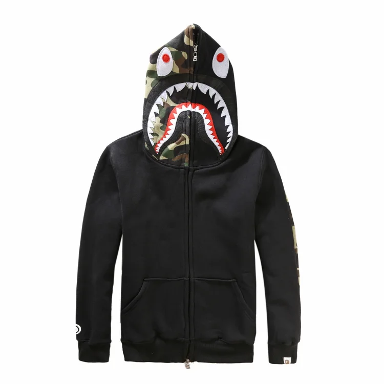 Highest quality Brand Bape Shark Hoodies Camouflage Autumn And Winter