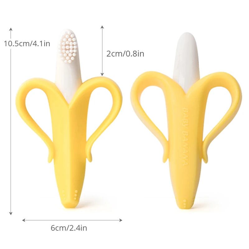 spesifikasi Silicone Teether Bayi Tumbuh Gigi Mainan Banana Teether Bayi Oral Care Sikat Gigi Mengunyah Mainan Buah Teethers Berkualitas Tinggi dan Aman