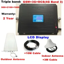 2G 3G 4G GSM 900 DCS 1800 3G WCDMA 2100 MHz Tri Band Mobile Cell Phone Cellular Network Signal Booster Amplifier Signal Repeater