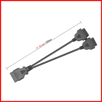 

Car OBD2/II ELM327 diagnostic tool extension cable adapter 1IN2 16pin male to dual female convert interface line