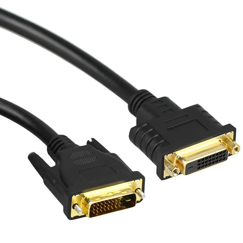 Полный 25Pin DVI-D 24+ 1 штекер к женскому удлинительному кабелю для монитора 0,5 м 1,5 м 3 м 5 м