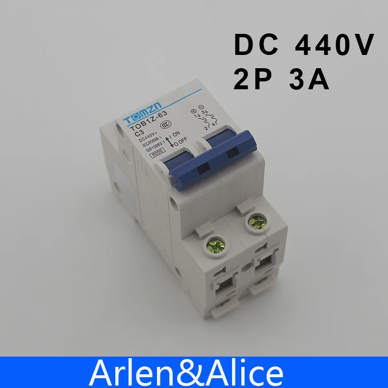 2P 3A DC 440V Circuit breaker MCB C curve