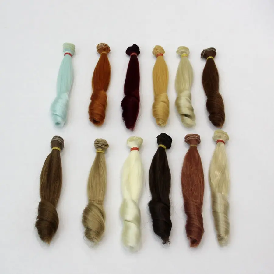

1pcs 20*100cm High Temperature Fiber Fashion Imitation Wool Roll Doll Hair Wefts for DIY BJD Doll wigsFor Russian handmade dolls