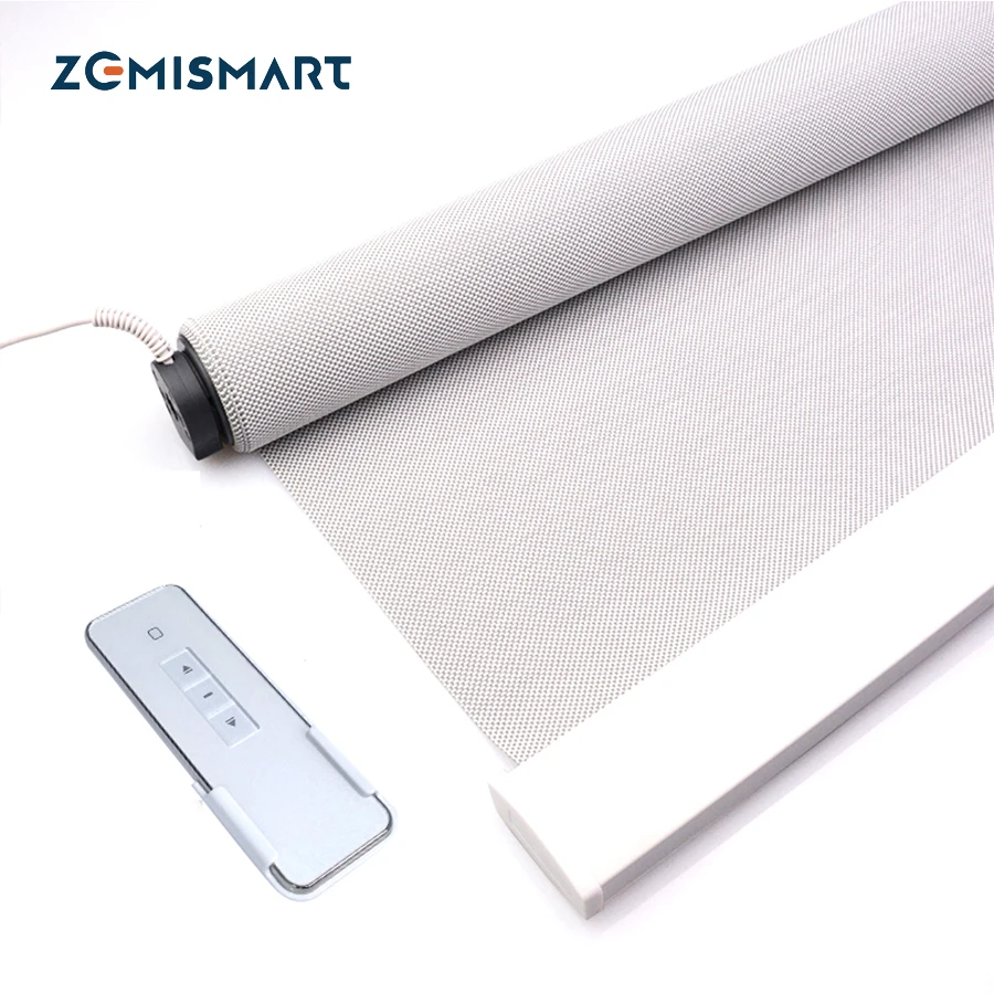 

Customization Electric Curtain Work with Broadlink Automation Perspective Ventilate fabric Roller Blinds with Motor 38mm Tube