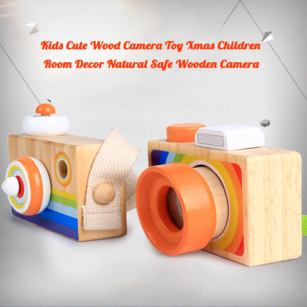 Развивающие игрушки камера фото реквизит украшения Дети милый деревянный камера игрушка Рождество Детская комната Декор натуральный безопасный, деревянный