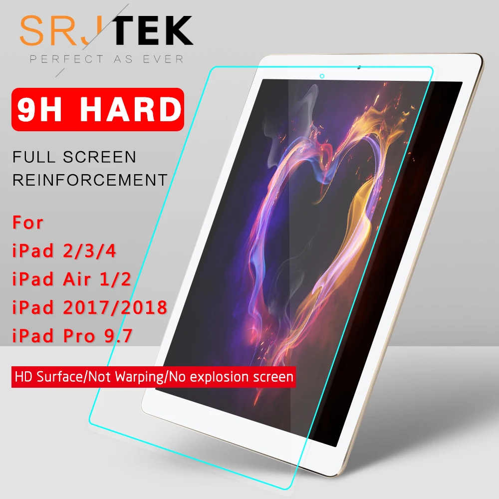 

9.7" Tempered Glass For iPad Air 1 Air 2 Glass For iPad 2 3 4 5 6 Tablet HD Protector Film For iPad Pro 9.7 iPad 2017 2018