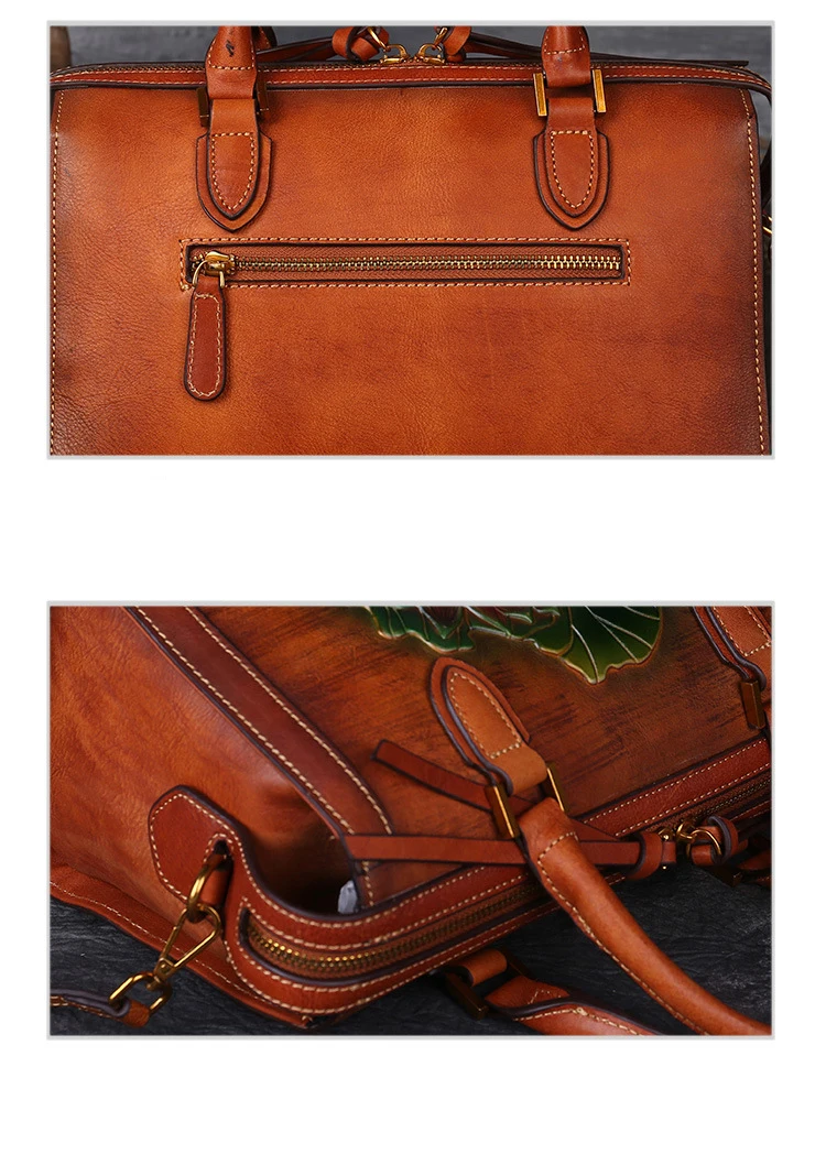 Norbinus Женская винтажная сумка ручной работы из натуральной кожи Женская Ретро сумка через плечо коровья кожа ручная печать женская сумка